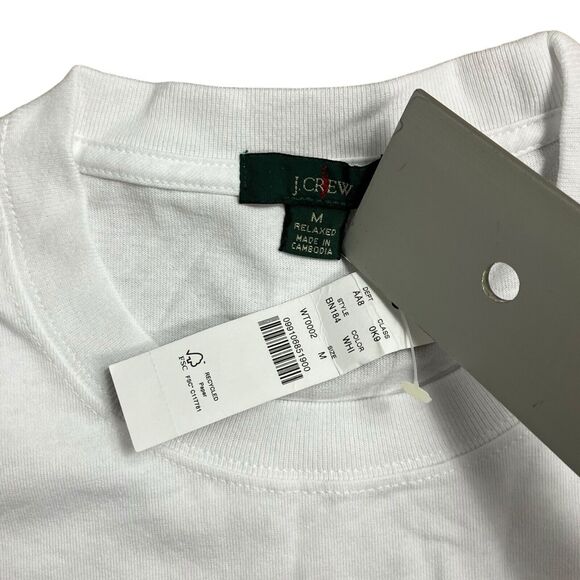 J Crew  T Shirt Men’s M White Relaxed Premium Tee NWT BN184 Relaxed Short Sleeve - Picture 4 of 8